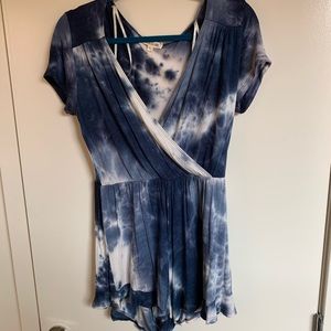 Blue tie dye romper